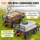 VEVOR 400lbs Steel Garden Dump Cart, Heavy Duty Garden Wagon Yard Dump Wagon with Removable Sides, Convert to Flatbed, Utility Liner, 10in All Terrain Wheels by GreenHaven Gardens