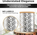 Pebble & Stem® Silver Stainless Steel Canister Set for Kitchen Counter, Food-Grade Canister Set of 4, Airtight Lids, Sugar and Flour Containers for Countertop, Coffee and Tea Storage, Farmhouse Decor by CozyNest Decor