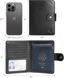 Polare Luxury RFID Blocking Leather Passport Holder Travel Wallet For Men and Women (Black(Snap Version)) by TinyTreasures Baby Boutique