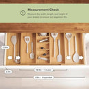 Adjustable Kitchen Drawer Organizer for Utensils and Junk, Food-Safe Contract Grade with 100% Sustainable Wood, Expandable from 19 to 33 Inches Wide - Natural Bamboo by CozyNest Decor