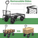 Homdox MAX 880LB Garden Cart, Heavy Duty Garden Wagon, Mesh Foldable Garden Cart, Pullable Gardens Wagon with 180° Rotating Handle, Collapsible Garden Carts for Yard Beach Farm, Black with Bag by GreenHaven Gardens