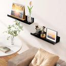 upsimples Acrylic Shelves for Wall Decor, 15" Display Shelf Perfume Organizer for Bathroom, Bedroom, Living Room, Floating Bookshelves for Kids, Black, 2 Pack by CozyNest Decor