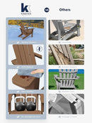 KINGYES Folding Adirondack Chair with Dual Cup Holders - HDPE All-Weather Outdoor Chairs, Brown by GreenHaven Gardens