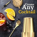 Highball & Chaser Bartender Kit with Black Bamboo Stand Beautiful Cocktail Shaker Set and Bar Tools Stainless Steel Boston Shaker Bartender Kit with Stand (Antique Gold) by CozyNest Decor