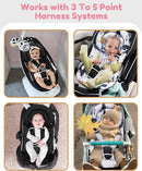 Infant Car Seat Insert with Removable Cushion for Baby Preemie Newborn Infant, Reversible carseat Insert Head Body Support Fits for Stroller, Baby Swing, Rocker, Bouncer, Bassinet - Black by TinyTreasures Baby Boutique