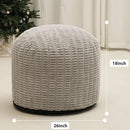 Round Stuffed Pouf Ottoman for Foot Rest, Storage Ottoman Pouf Foot Stool Cushion, Faux Fur Poufs with Foam Chunk Filling, 26 X 18 Inch Floor Chair for Living Room Bedroom Home Decor, Light Gray by CozyNest Decor