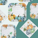 Grencian 200Pcs Fall Plates and Napkins Square Blue Pumpkins Plate Thanksgiving Paper Plates Pumpkin Wood Grain Dinnerware for Baby Shower Fall Harvest Family Thanksgiving Party Decorations, Serves 50 by CozyNest Decor