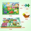 SYNARRY Puzzles for Kids Ages 4-8, 4 Pack Wooden Jigsaw Puzzles for Kids Ages 3-5 Years Old 40 Pieces, Preschool Puzzle Toy Gift for Children Boys and Girls, Farm Dinosaur Animal Construction Theme by TinyTreasures Baby Boutique