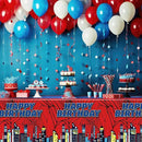 Oudain 3 Pcs Spider Tablecloth 108 x 54 in Red and Blue Plastic Disposable Table Covers City Web Theme Birthday Party Decorations Large Table Cloths for Party Indoor Outdoor (Birthday) by CozyNest Decor