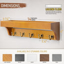 Rebee Vision Decorative Key Holder for Wall with Shelf: Farmhouse Mail Rack with 5 Sturdy Key Hooks for Home Decor, Apartment, Entryway and Hallway (Light Brown) by CozyNest Decor