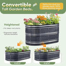 KING BIRD Raised Garden Bed Kit 2025 Upgraded Modular DIY Galvanized Planter Garden Box Outdoor for Gardening, Vegetables, Flowers, Elegant Roman Column Design, 47x24x24 in, Dark Grey by GreenHaven Gardens
