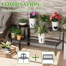 aboxoo 2 Tier Plant Stand Flower Pot Rack for Patio,Metal Stair-Step Style Corner Shelf Planters,Hevay Duty Plant Stand,Quarter Round Display Holder for Indoor Outdoor Use(Black) by GreenHaven Gardens
