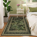 4x6 Rug for Bedroom Impressionist-Style Vintage Washable Rugs Non Slip Low Pile Small Carpet for Bedside Kids Room Office Dining Room, Green by TinyTreasures Baby Boutique