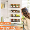 Spice Rack wall mounted 2 Pack, Space-Saving Spice Organizer for Spice Jars and Seasonings,Screw or Adhesive Hanging Spice Rack Organizer for Your Kitchen Cabinet,or Pantry Door by CozyNest Decor