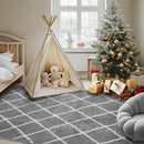Fluffy Rug for Bedroom, 4X6Feet Super Soft Rug, Stripe Checkered Anti-Skid High Pile for Living Room Bedroom Kids Room Nursery, Dorm Home Decor by TinyTreasures Baby Boutique