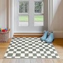 jinchan 2x3 Kids Area Rug Washable Indoor Entryway Doormat Modern Checkered Geometric Lattice Small Rug Non Slip Soft Carpet for Nursery Room Bedroom Bathroom Home Grey by CozyNest Decor