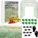 Garden Netting Kit, 10X30 Ft Garden Ultra Fine Mesh Net Bird Barrier Protection with Garden Hoops for Protect Garden Vegetables Flowers Shrubs Fruit Trees Indoors & Outdoors Plant Beds Greenhouse by GreenHaven Gardens