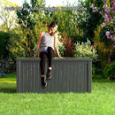 Vixzen 150 Gallon Resin Deck Box, Lockable Outdoor Storage Box for Patio Cushions Storage Furniture,Garden Tools, Pool Supplies, Weatherproof and UV Resistant- Black by CozyNest Decor