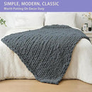 Bigacogo Chunky Knit Throw Blanket for Couch, 40x60 inches, 100% Hand Knitted with Thick Jumbo Chenille Yarn, Cozy Soft Large Rope Knot Cable Crochet Blankets for Sofa Bed Living Room, Iron Gray by CozyNest Decor