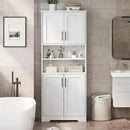 GarveeHome 67" Tall Storage Cabinet, Tall Bathroom Cabinet with 4 Doors and Adjustable Shelves, Freestanding Kitchen Pantry Cabinets, Cupboard for Living Room, Dining Room, Antique White by CozyNest Decor