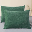 CaliTime Throw Pillow Covers Decorative 20 X 26 Inches Pack of 2 Cozy Chenille Standard Pillow Shams Cases for Couch Sofa Bed Living Room Home Dark Green by CozyNest Decor