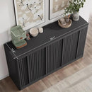 Fluted Buffet Cabinet with Storage, 60" Sideboard Buffet Storage Cabinet with 4 Doors & Adjustable Shelves, Wood Coffee Bar Credenza Accent Cabinet for Kitchen, Dining Room, Living Room, Black(1PCS) by CozyNest Decor