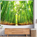 Delur Forest Pathway Tapestry Sunset Tropical Rainforest Nature Tree Tapestry Wall Hanging Sunrise Scenic Natural Green Landscape Headboard for Bedroom Living Room Home Decor (70.8" x 92.5") by CozyNest Decor