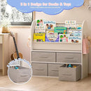 NACHES Kids Bookshelf and Toy Storage Bins, Children Bookcase Toddler Book Display Cabinet with 5 Toy Organizer Boxes for Playroom,Reading Room,Toddler Room,Nursery,Classroom by CozyNest Decor