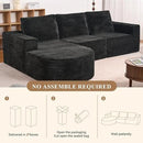 Modular Sectional Sofa with L-Shape Chaise,Cloud Sectional Modern Sleeper Couch with Deep Seat,Sponge Compression Sofas No Assembly Required(Plush Corduroy Fabric) 1PCS by CozyNest Decor