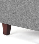 Adeco 17" Square Ottoman with Storage, Small Blue Storage Ottoman Foot Rest with Hinged Lid & Solid Wood Legs, Linen Fabric Foot Stool for Living Room & Bedroom by CozyNest Decor
