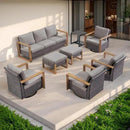 Outdoor Couch Wicker Patio Sofa, Rattan Patio Furniture Sofa with Sturdy Frame,All-Weather PE Wicker,Wide Armrest,Deep Seating and Thick Cushions for Deck Porch Garden(Brown/Grey) by CozyNest Decor
