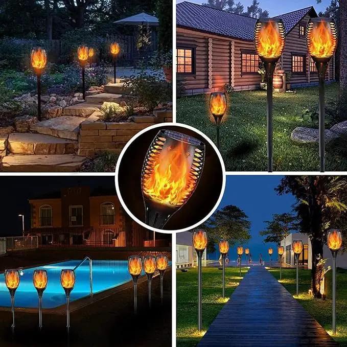YoungPower Solar Outdoor Torch Lights Flickering Flame, 43" Outdoor Path Lights Waterproof Torch for Garden Yard Patio, 8 Pack, photo 6 of 7