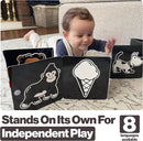 Happy Start Award-Winning High Contrast Board Book - Newborn Black & White Baby Cards, Easy to Clean, Hospital Approved, Stands on Its Own, Tummy Time Toy, Ages 0+ (English - Pack of 3) by TinyTreasures Baby Boutique