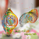 FONMY Wind Spinner Mandala Owl 12 inch 3D Stainless Steel Laser Cut Metal Art Geometric Pattern Hanging Wind Spinner, Kinetic Yard Art Decorations - Indoor/Outdoor Décor by GreenHaven Gardens