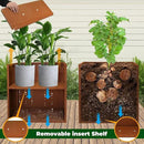 Galvanized Steel Metallic Heavy Planter for Outdoor Plants Metal Outdoor Planter Spliced Flower Box with Partitions for Outside,Indoor,Garden (Corten, 30 * 12 * 24) by CozyNest Decor