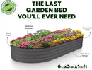 Galvanized Raised Garden Beds Outdoor // 6×3×1 ft Planter Raised Beds for Gardening, Vegetables, Flowers // Large Metal Garden Box // Patented Tool-Free Design (Dark Gray) by GreenHaven Gardens