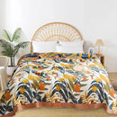 Boho Throw Blanket for Bed - 100% Pure Cotton Ultra Soft Rustic Quilt - Farmhouse Decor Bed Blankets, All Season Rustic Throw for Sofa Couch Chair(80''x 90'', Floral Sea) by CozyNest Decor