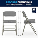 Flash Furniture Hercules Series Metal Folding Chairs with Cushioned Seats, Fabric Upholstered Event Chairs, Set of 2, Gray by GreenHaven Gardens
