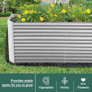 Land Guard 8x4x3ft Rectangular Galvanized Raised Garden Beds, Large-Capacity Metal Planter Box Outdoor, Durable Deep Raised Garden Bed 3ft Tall, Raised Beds for Gardening Vegetables, Classic Silver by CozyNest Decor