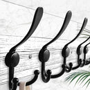 IBosins Wall Mounted Coat Rack, 31.4'' Long, Rustic Wood & Aluminum Coat Rack with 8 Black Tri-Hooks for Coat, Bag, Towel, Key, Hat, Umbrella by CozyNest Decor