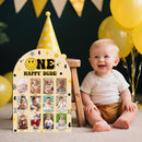 R HORSE My First Year Photo Frame Board, 3D One Happy Dude Birthday Decoration Display Wood Board, Baby Boy First Year Picture Frame 12 Months Milestone 1st Birthday Nursery Decor Gift by TinyTreasures Baby Boutique