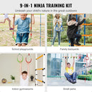 VEVOR Ninja Warrior Obstacle Course for Kids, 2 x 65 ft Weatherproof Slacklines, 500lbs Weight Capacity Monkey Line, Outdoor Playset Equipment, Backyard Toys Training Equipment Set with 12 Obstacles by TinyTreasures Baby Boutique