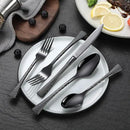 Hammered Black Silverware Set for 8,Stainless Steel 40-Piece Modern Cutlery Set,Mirror Polished Heavy Duty Flatware Set Utensil Set,Knives Spoons and Forks Set,Dishwasher Safe by CozyNest Decor