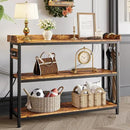 IRONCK Console Table, Sofa Table with Power Outlet, Farmhouse Hallway Table for Entryway, Living Room, Height Adjustable, Easy Assembly, Rustic Brown, 43" by CozyNest Decor