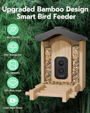 Bird Feeder with Camera, Smart Bird Feeder for Outdoors, Wild Birds Feeders with Solar Panel Bamboo Birds House Camera for Birdlovers, AI Auto Capture Birds & Real-time Notification (Gable) by GreenHaven Gardens