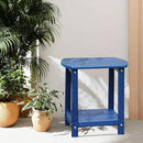 Adirondack Square Outdoor Side Table,2-Tier Storage Patio Side Table, HDPE End Tables for Backyard Pool Porch Garden Lawn(Blue) by GreenHaven Gardens