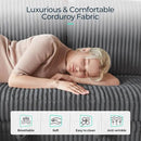 LINSY HOME Loveseat Sofa with Storage - Comfy Plush Corduroy 2 Seater Sofa with USB Charging & Cup Holders, Deep Seat Love Seat for Small Spaces Living Room Bedroom Apartment, Grey by CozyNest Decor