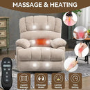 Large Power Lift Recliner Chair with Massage and Heat for Elderly, Ergonomic Backrest, Infinite Adjust, 2 Side Pockets,USB and Type-C Ports, Chenille Beige by CozyNest Decor