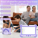 Kids Tablet 7 inch Toddler Tablet for Kids WiFi Tablets 32G Android Dual Camera Parental Control with Kids app Pre-Installed YouTube Netflix (Purple) by TinyTreasures Baby Boutique