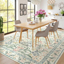 Wonnitar Large Rugs for Living Room, Soft Washable Floral 9x12 Area Rug for Bedroom, Boho Non-Shedding Foldable Carpet for Kids Playroom Apartment Home Decor by TinyTreasures Baby Boutique